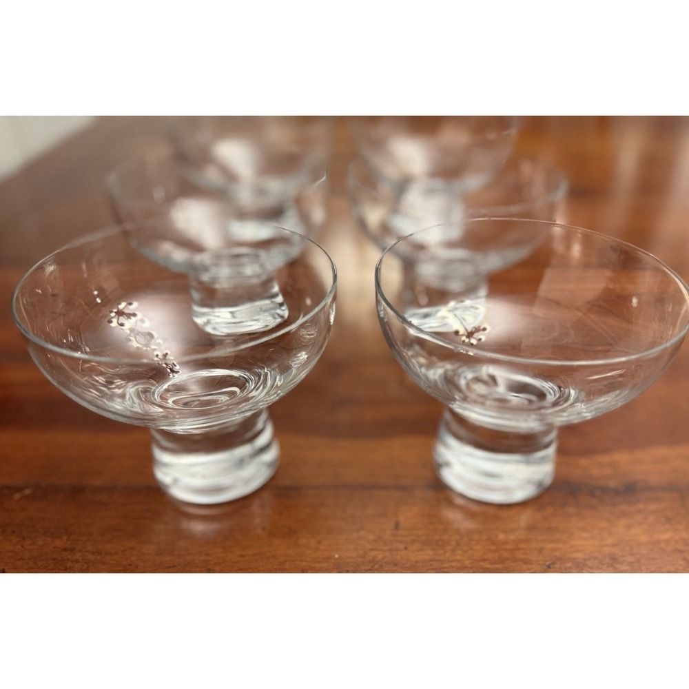 Set of 6 Luigi Bormioli Chopin Crystal Dessert Bowls Coupe Glasses Made in Italy